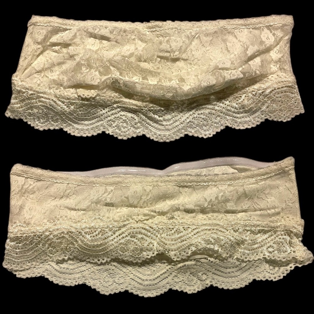 SUGARLIPS Boutique - White Lace Bandeau Bra  - Feminine - Boho - Large - NWOT!